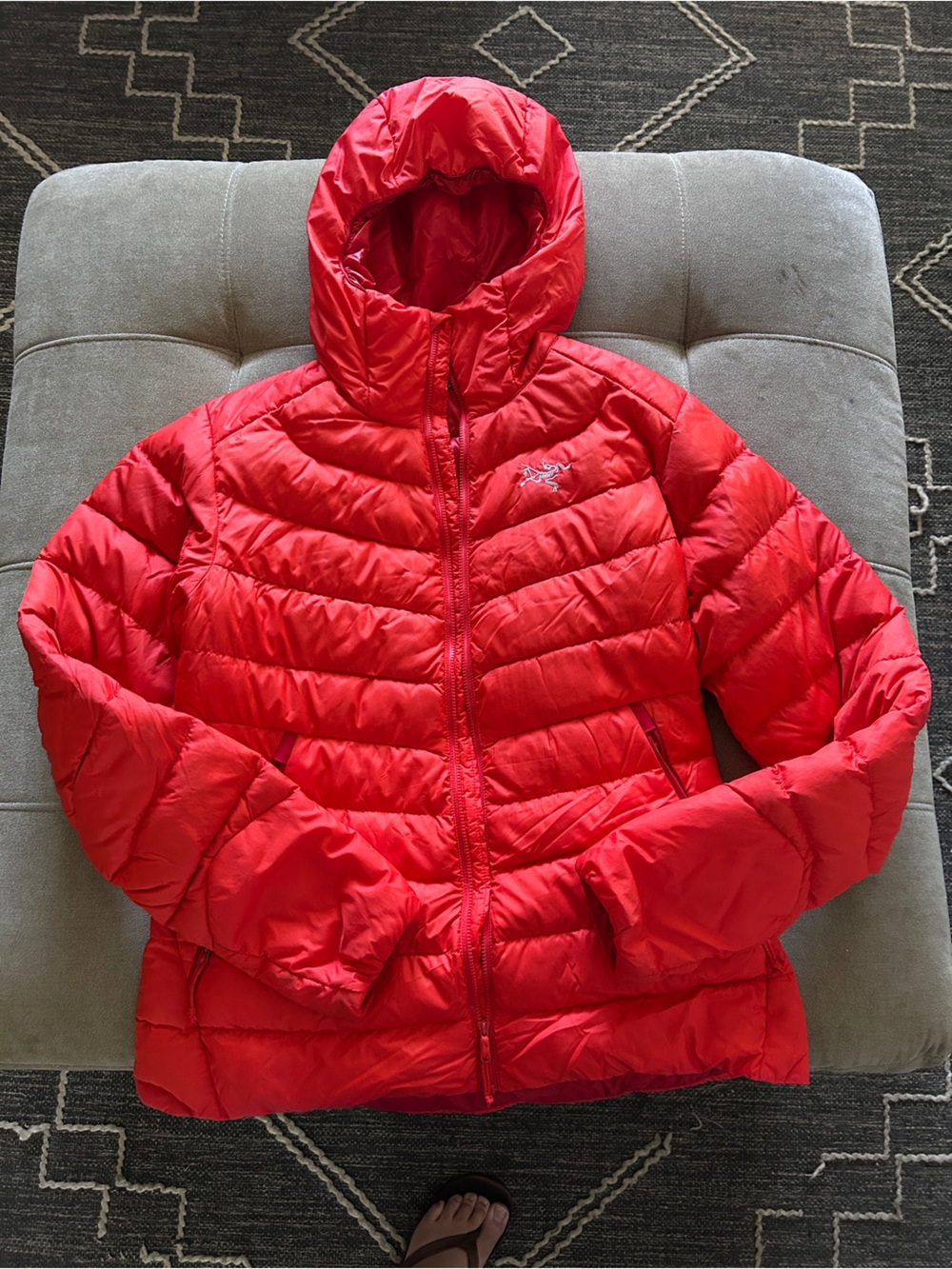Arc'teryx Women’s Bright Red Hooded Puffer Jacket